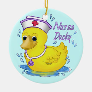 Ducky Nurse Ceramic Tree Decoration