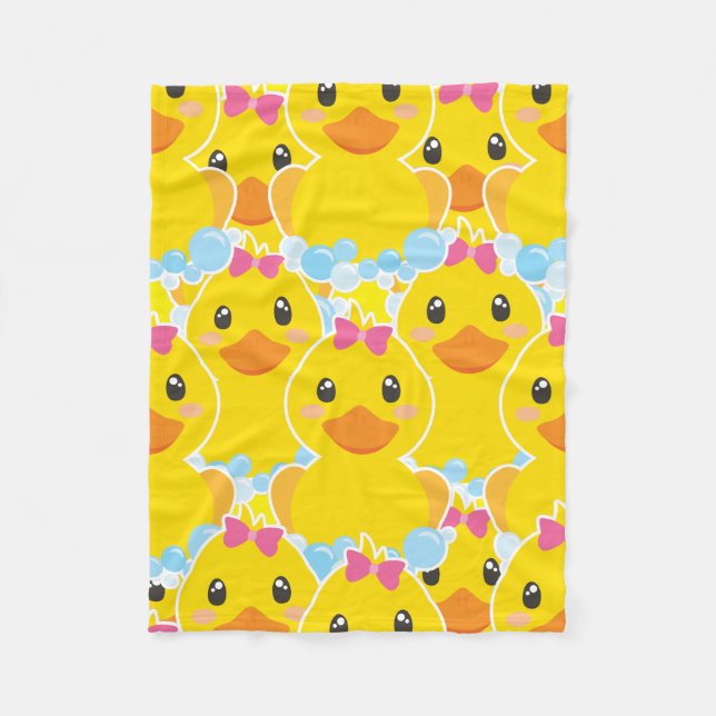 Ducky PINK BOW Fleece Blanket (Front)