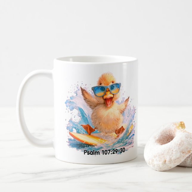 Ducky Sharing the Word  Coffee Mug (With Donut)
