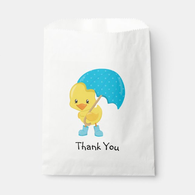 Ducky with Umbrella Thank You Favour Bags (Front)