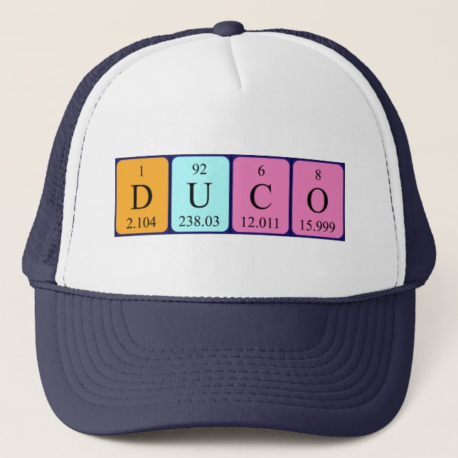 Duco periodic table name hat (Front)