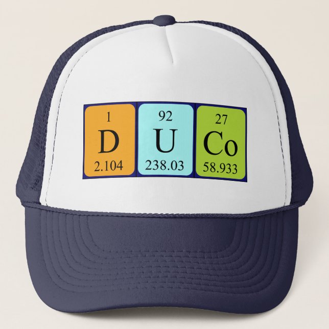 Duco periodic table name hat (Front)
