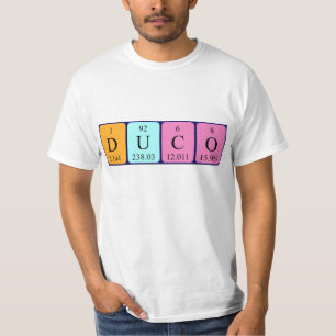Duco periodic table name shirt