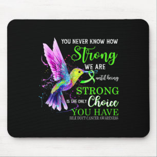 Duct Cancer Awareness Green Strong Hummingbird  Mouse Mat