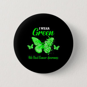 Duct Cancer Awareness I Wear Green Butterfly 6 Cm Round Badge