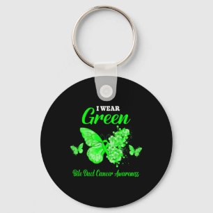 Duct Cancer Awareness I Wear Green Butterfly  Key Ring