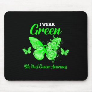 Duct Cancer Awareness I Wear Green Butterfly  Mouse Mat