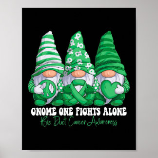 Duct Cancer Awareness Month Green Ribbon Gnomies  Poster
