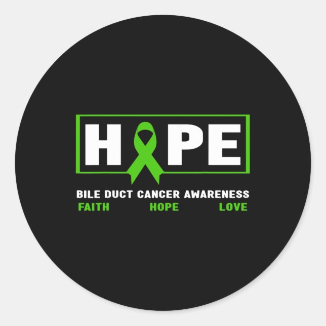 Duct Cancer - Hope Bile Duct Cancer Awareness 1  Classic Round Sticker (Front)