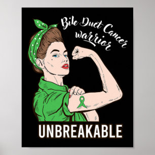 Duct Cancer Warrior Unbreakable Strong Women Survi Poster