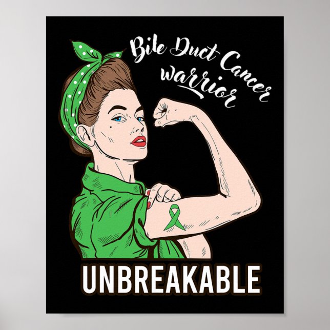 Duct Cancer Warrior Unbreakable Strong Women Survi Poster (Front)