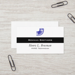 Duct Elbow Blue HVAC Vintage Illustration Business Card