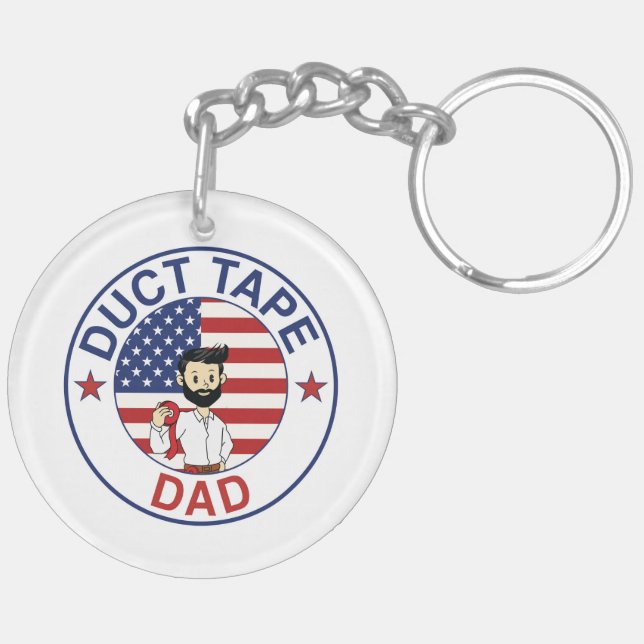Duct Tape Dad - Acrylic Keychain (Back Left)