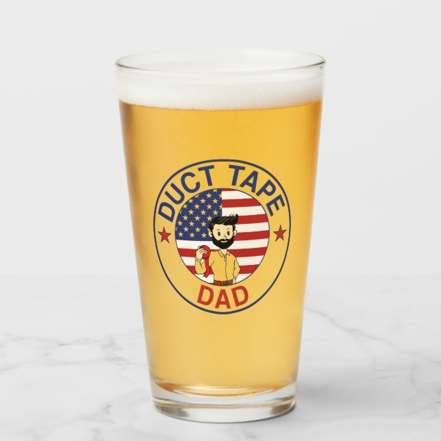 Duct Tape Dad - Beer Glass (Front Filled)