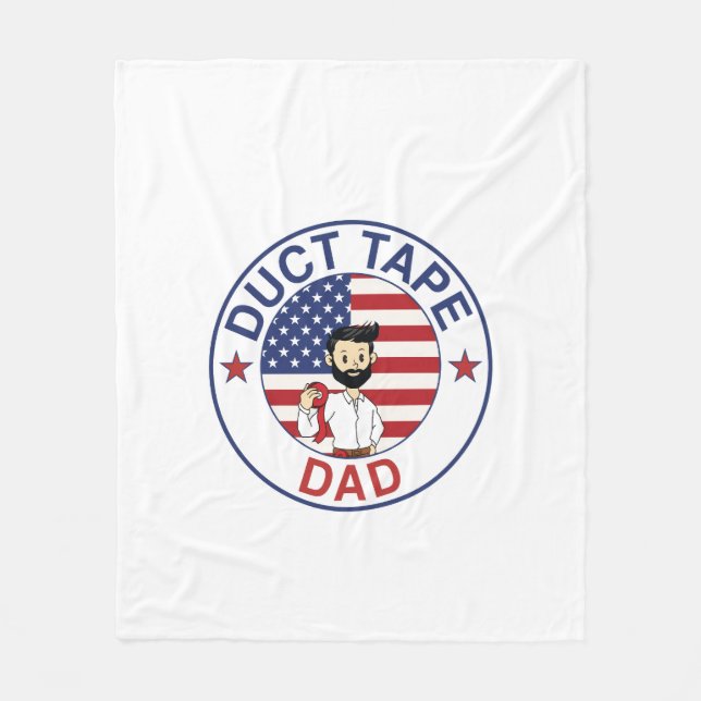 Duct Tape Dad - Fleece Blanket (Front)