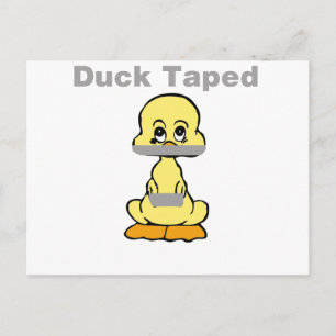 Duct Tape Humour Yellow Duck Taped Postcard