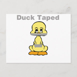 Duct Tape Humour Yellow Duck Taped Postcard