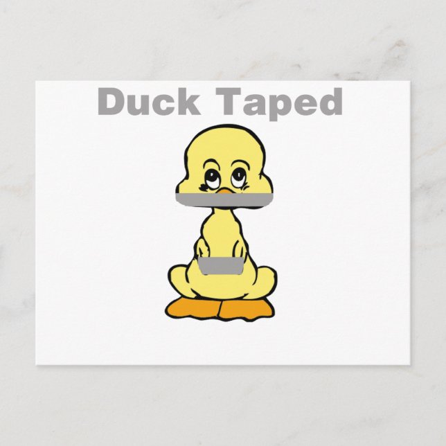Duct Tape Humour Yellow Duck Taped Postcard (Front)