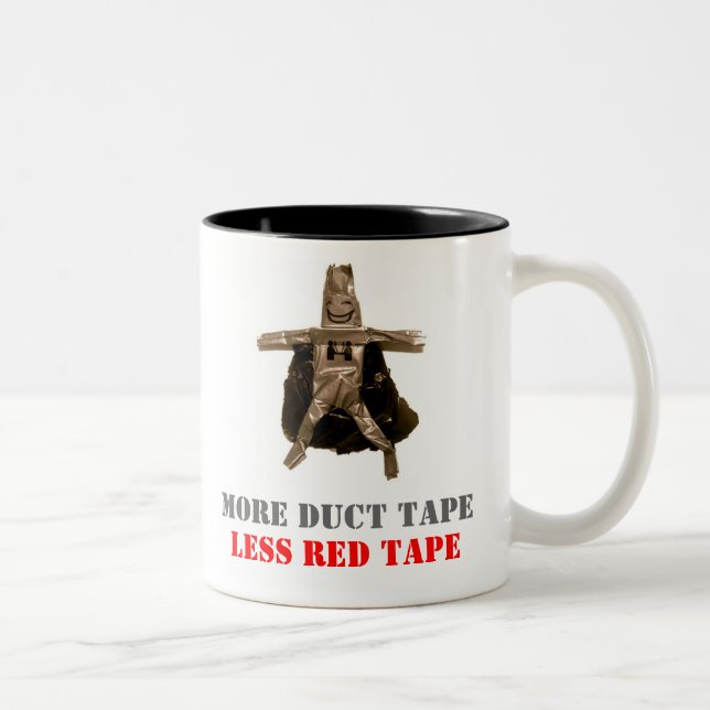 Duct Tape Man Two-Tone Coffee Mug (Right)