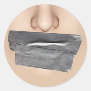 Duct Tape Mouth Classic Round Sticker