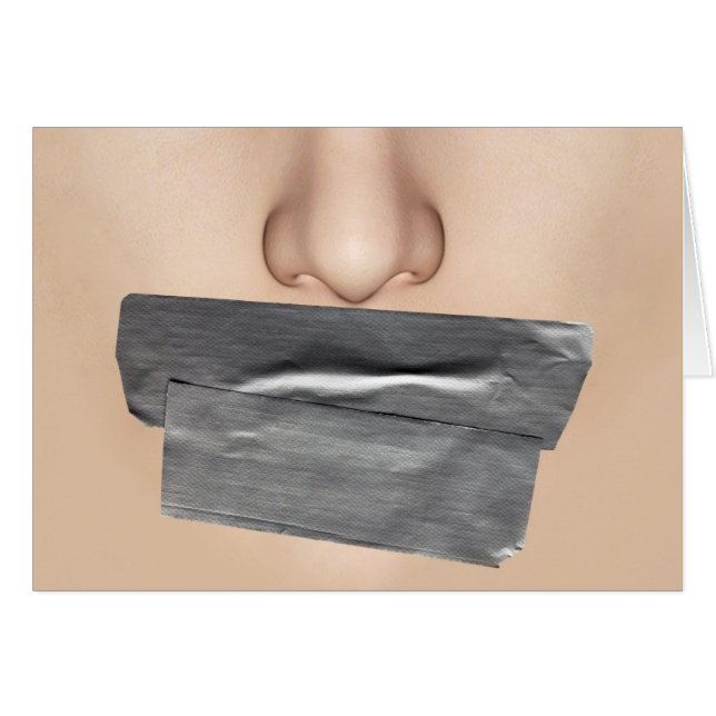 Duct Tape Mouth Greeting Card (Front Horizontal)