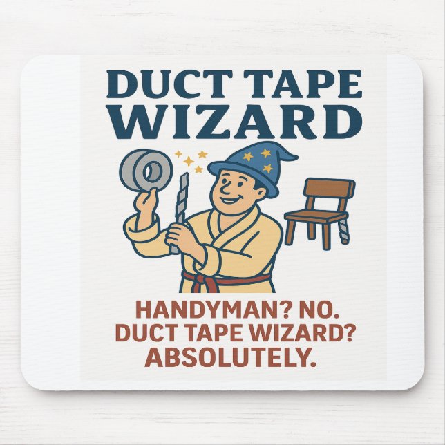 Duct Tape Wizard Mouse Mat (Front)