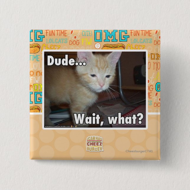 Dude 15 Cm Square Badge (Front)