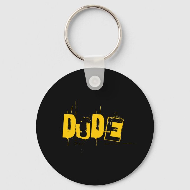 Dude Cool Artwork Key Ring (Front)