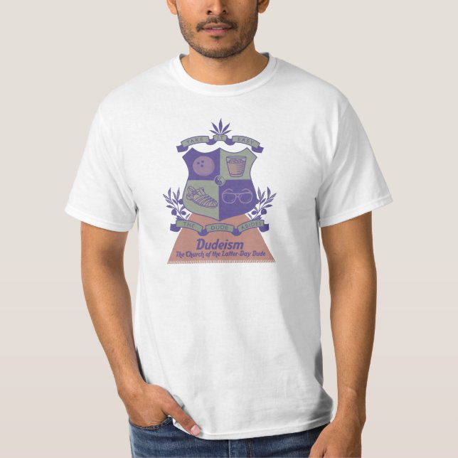 Dudeism Coat of Arms T-Shirt (Front)