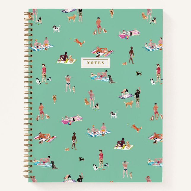 DUDES and DOGS BEACH Mint Notebook (Front)