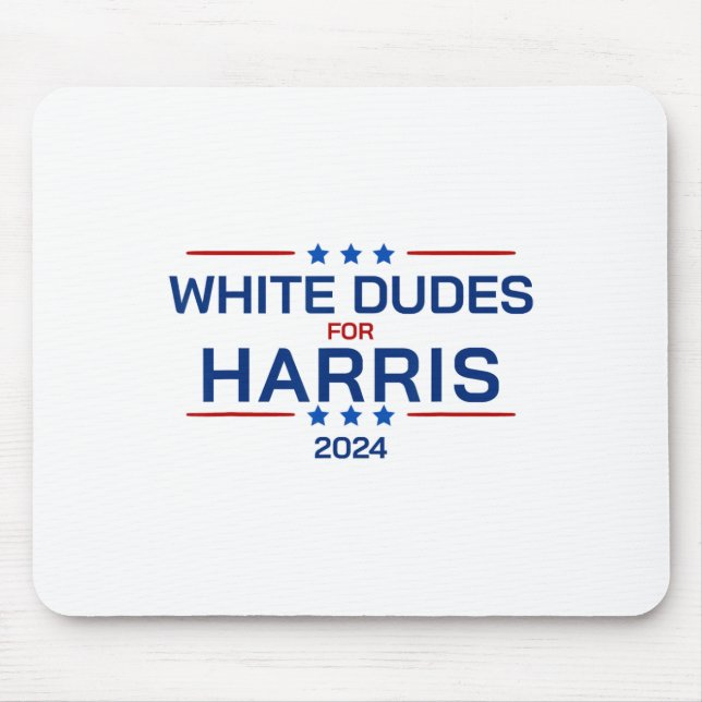 Dudes For Kamala Harris 2024 Retro Button Election Mouse Mat (Front)