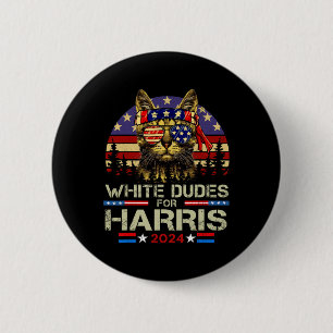 Dudes For Kamala Harris Childless Cat Lady For Kam 6 Cm Round Badge