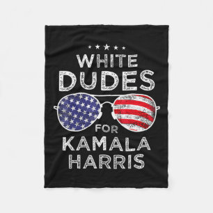 Dudes For Kamala Harris Sungles Retro Fleece Blanket