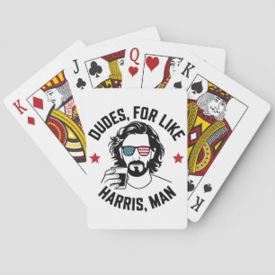 Dudes For Like Harris Man White Dudes For Harris  Playing Cards