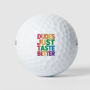  Dudes Just Taste Better Distressed Gay Pride  Golf Balls