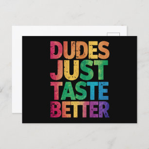 Dudes Just Taste Better Distressed Gay Pride Postcard