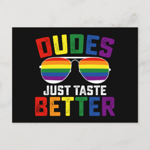 Dudes Just Taste Better Funny Gay LGBT Pride Postcard