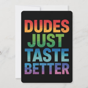 Dudes Just Taste Better Funny Gay Pride LGBTQ Invitation
