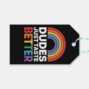 Dudes Just Taste Better Funny Gay Rainbow LGBTQ Gift Tags