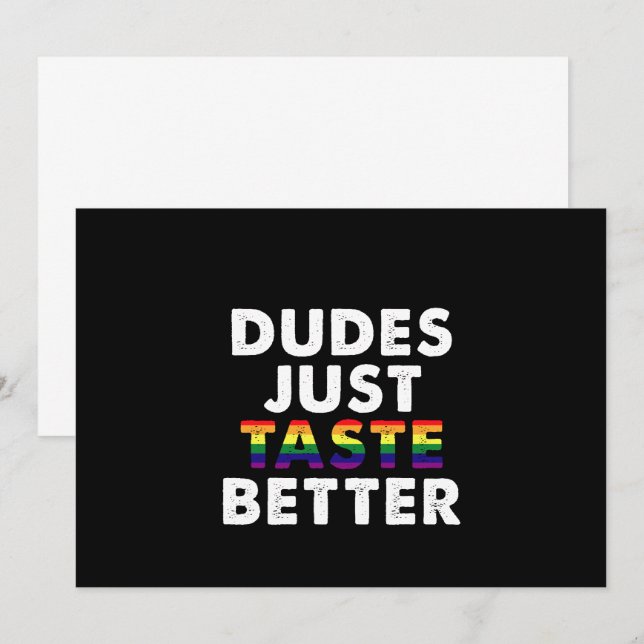 Dudes Just Taste Better Gay Pride Gift Idea Invitation (Front/Back)