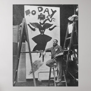 Dudley Hardy painting a poster