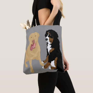 Dudley Labrador and Bernese Mountain Dog  Tote Bag
