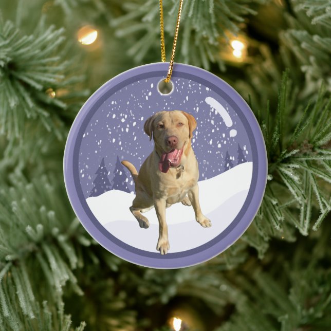Dudley Labrador  Ceramic Tree Decoration (Tree)
