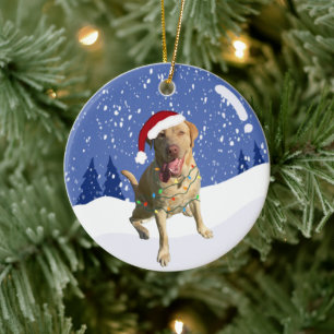 Dudley Labrador Christmas  Ceramic Tree Decoration