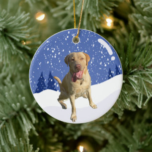 Dudley Labrador Christmas Ceramic Tree Decoration