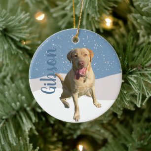 Dudley Labrador Christmas Ceramic Tree Decoration
