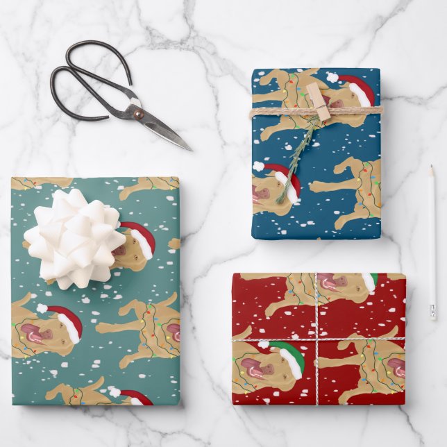 Dudley Labrador Christmas  Wrapping Paper Sheet (Front)