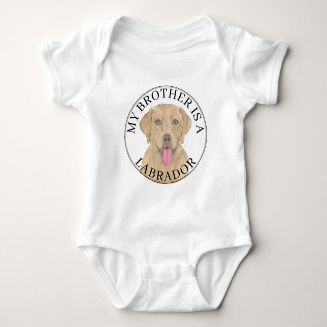 Dudley Labrador Dog Baby Bodysuit (Front)