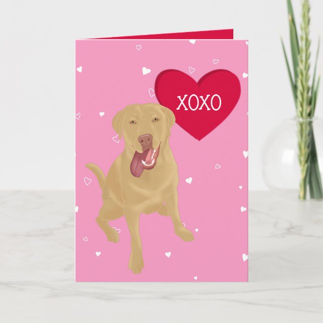 Dudley Labrador Valentines XOXO  Thank You Card (Front)