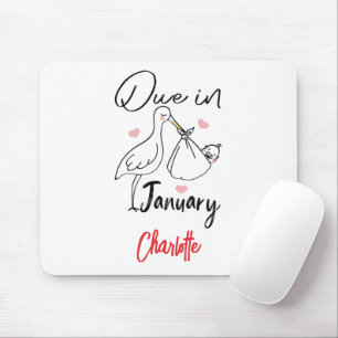 Due In January Cute Swan Carrying A Funny New Baby Mouse Mat
